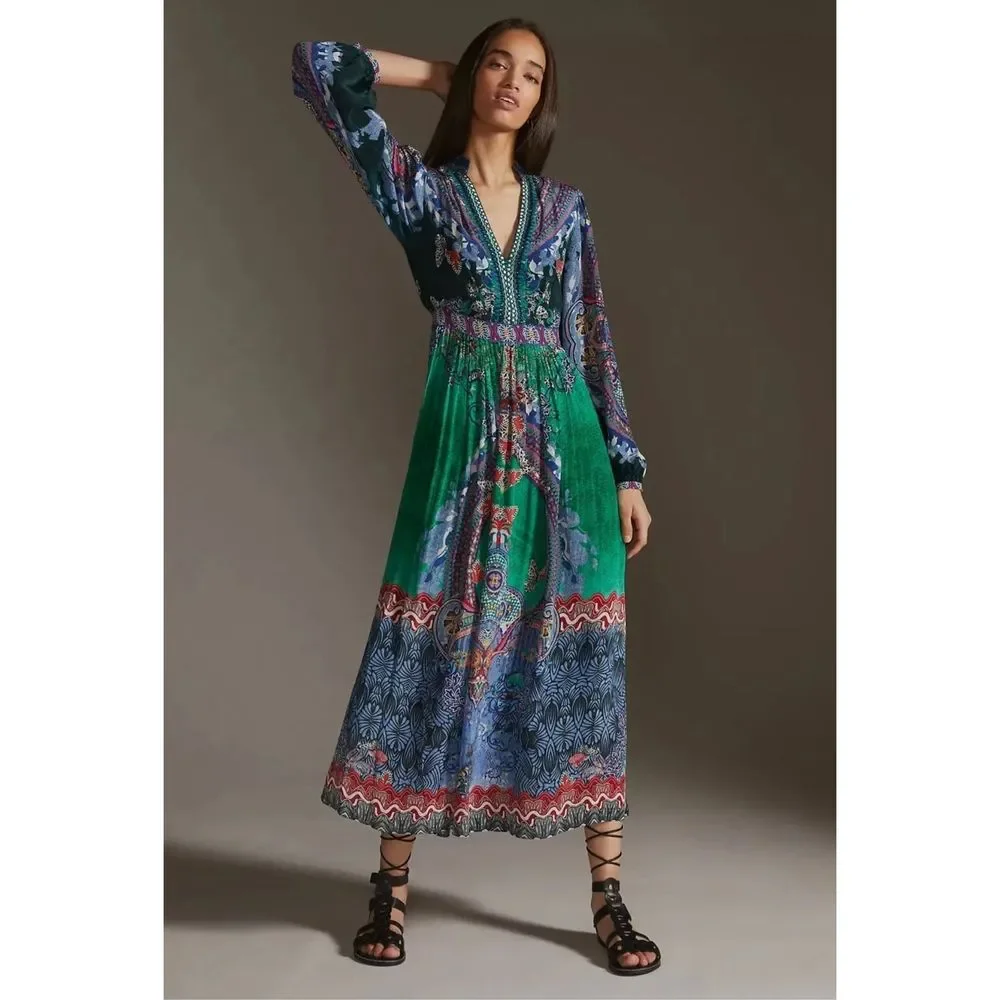 New Anthoropologie Bhanuni by Jyoti Ronika Maxi Dress Size 8P